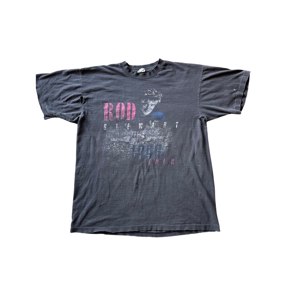 Vintage Rod Stewart 1996 Tour Faded Black XL USA Made Single Stitch Winterland
